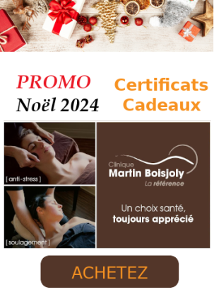 Promo Noël 2024 Massothérapie Clinique MB